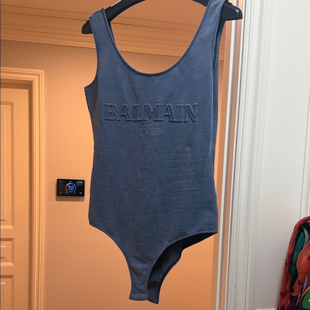 Balmain Slate Gray Bodysuit